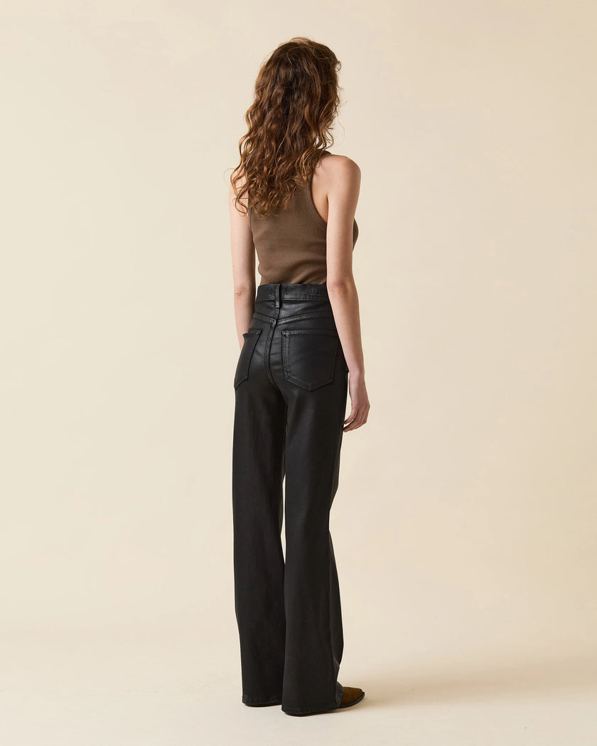 Gigi Skinny Flare Denim- Black Coated