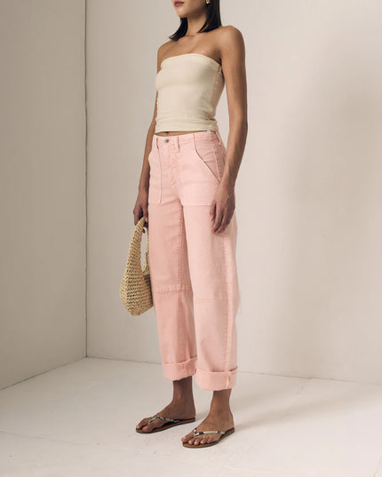 Le Jean- Utility Soft Barrel Denim- Peachy - Edit by Elaine Turner