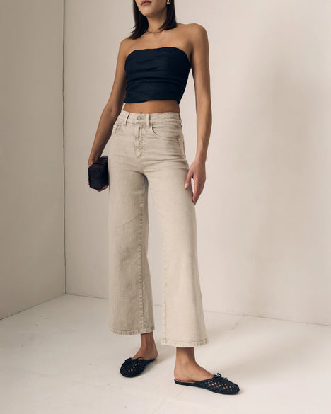Le Jean- Juliette Wideleg Ankle High Rise- Desert Sands - Edit by Elaine Turner