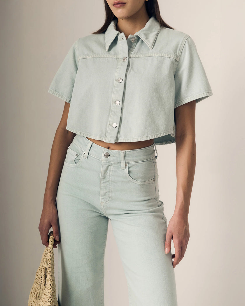Le Jean- Short Sleeve Swing Shirt- Minty