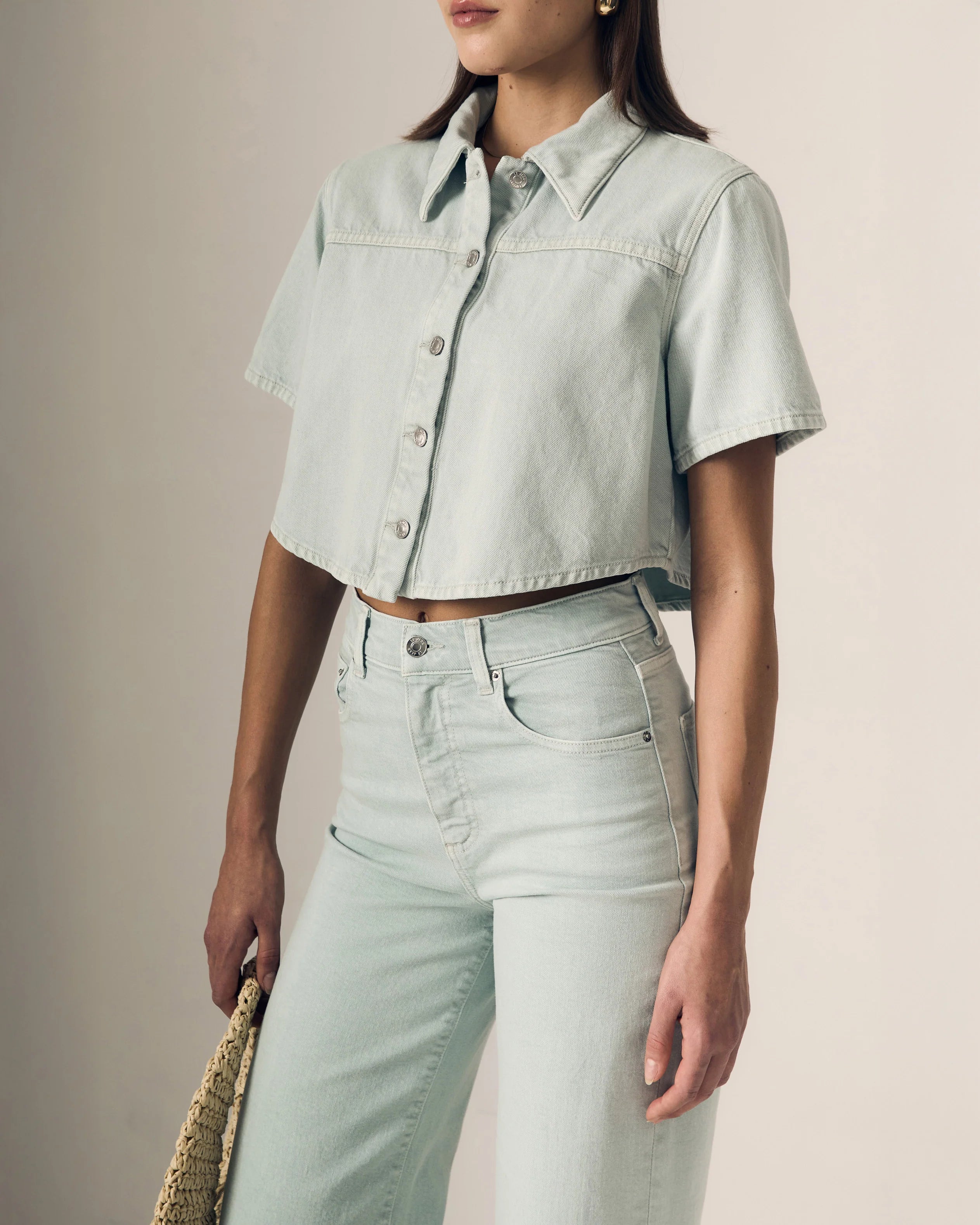 Le Jean- Short Sleeve Swing Shirt- Minty