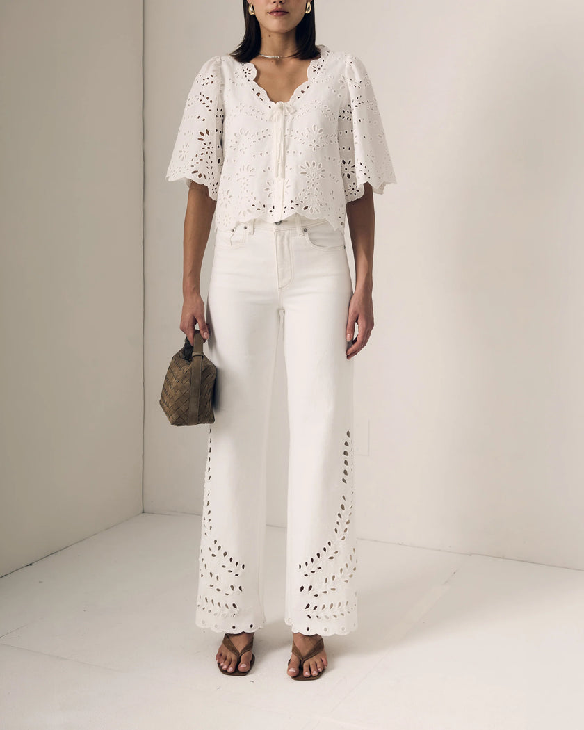 Le Jean- Column Eyelet Jeans