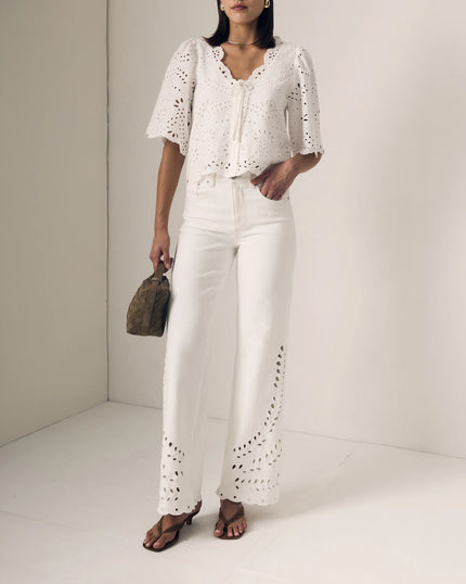 Le Jean- Column Eyelet Jeans - Edit by Elaine Turner