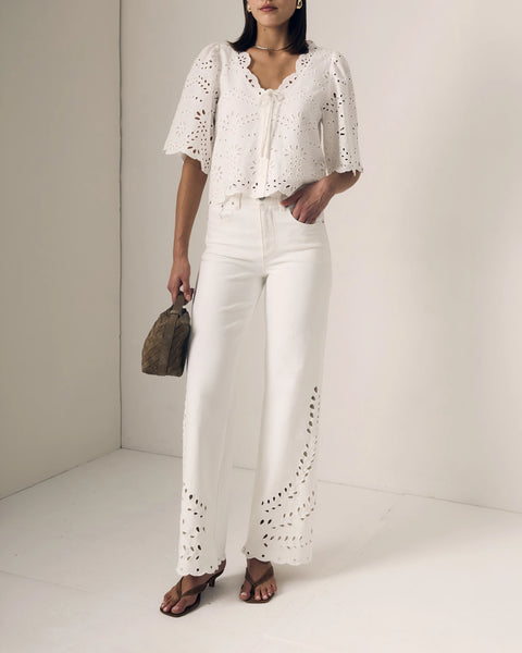 Le Jean- Column Eyelet Jeans