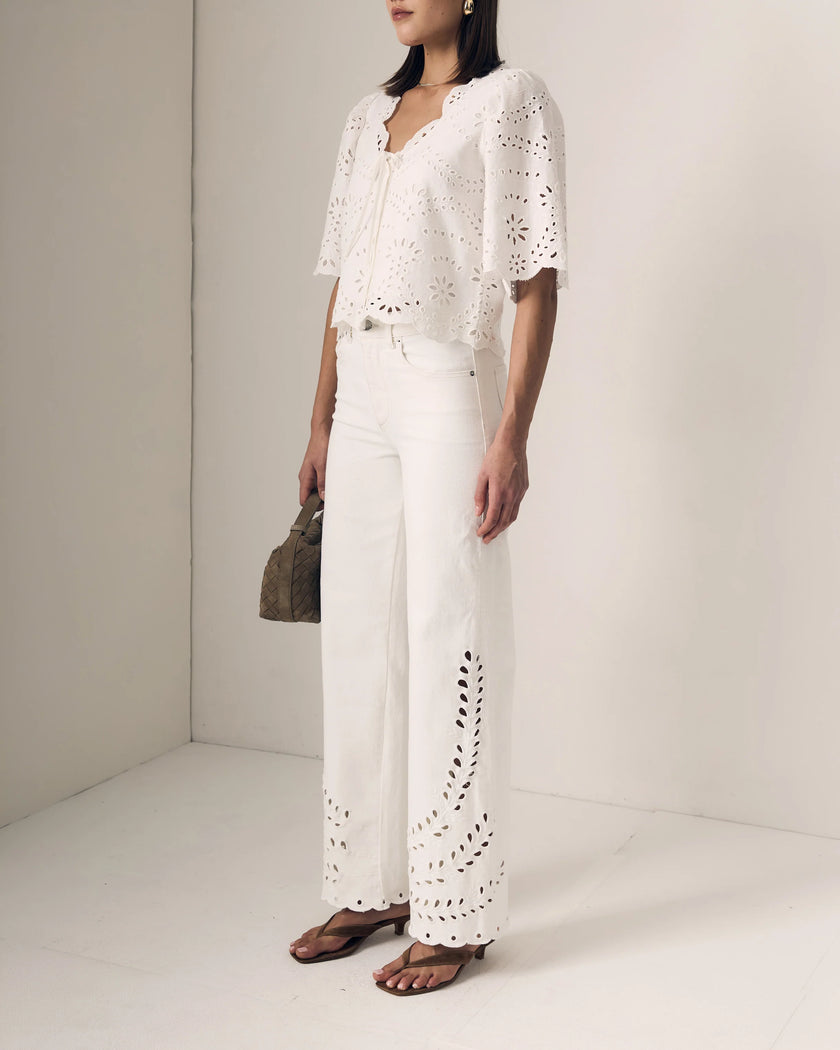 Le Jean- Column Eyelet Jeans