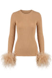 Le Superbe- Extra Crew Neck Sweater - Camel. Available at Edit by Elaine Turner in Houston, TX. 