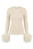 Le Superbe- Extra Crew Neck Sweater - Ivory. Available at Edit by Elaine Turner in Houston, TX. 