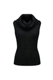 A black ribbed knit sleeveless turtleneck sweater displayed on a white background.

Le Superbe - Hand For U Tank Top - Asphalt. Available at Edit by Elaine Turner in Houston, TX. 