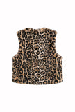 Le Superbe- Treasure Vest in Leopard. Available at Edit by Elaine Turner in Houston, TX. Back flat lay view. 