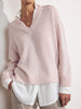 V-Neck Layered Pullover- Paloma