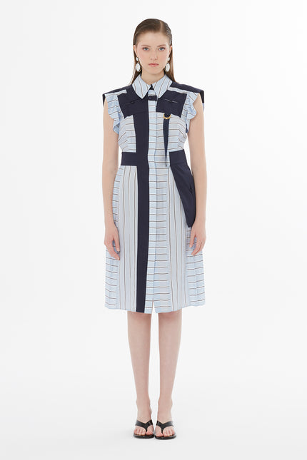 Mixed Media Tailored Dress