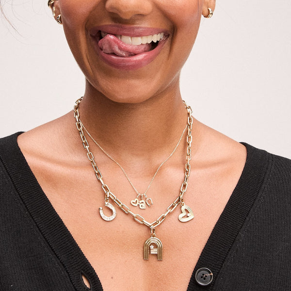 Mini Diamond Horseshoe Charm