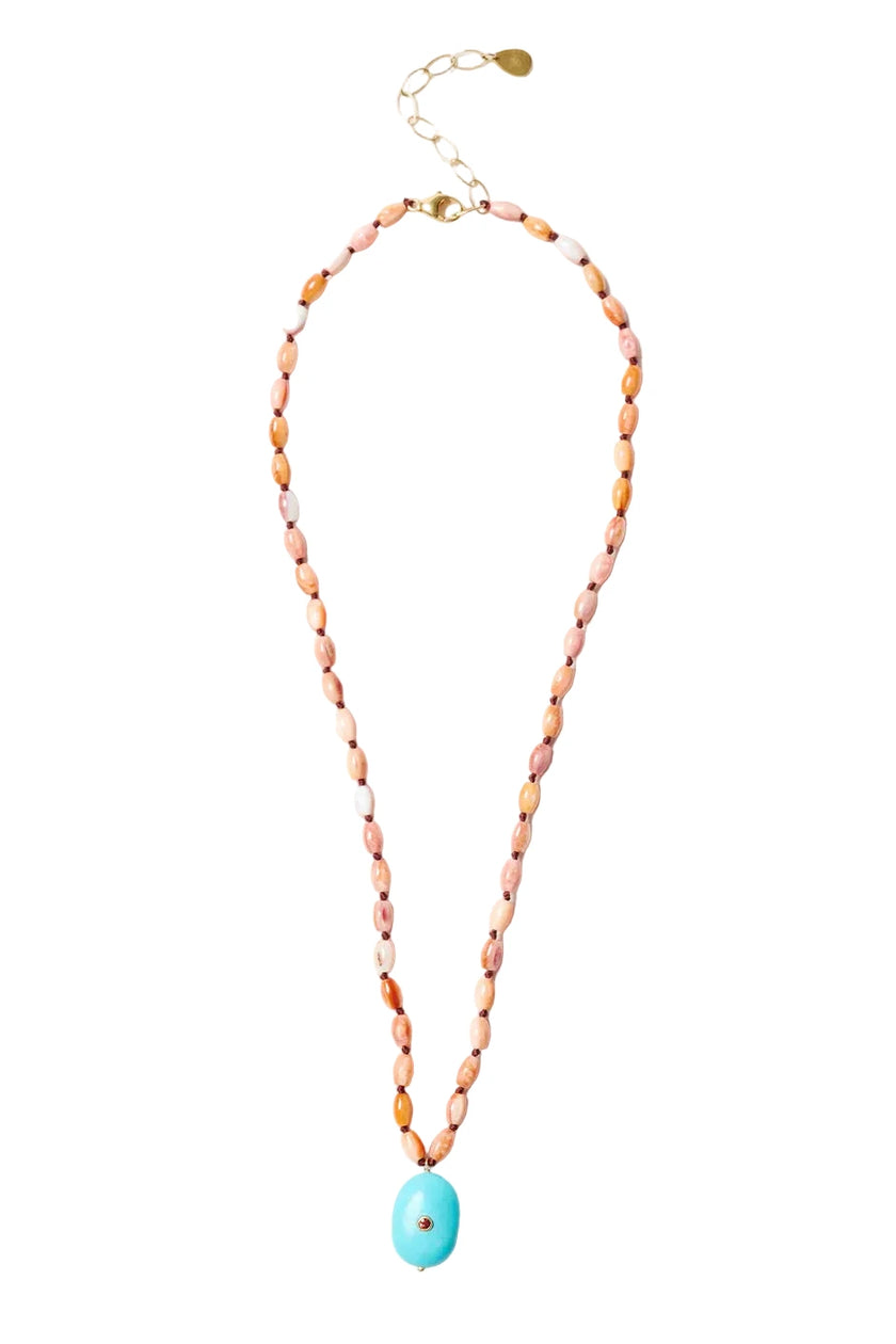 CHAN LUU- Stone Drop Turquoise Necklace - Edit by Elaine Turner