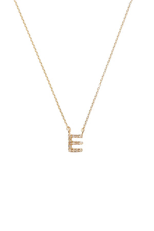 14k Gold and White Diamond Initial Necklace