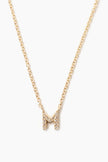14k Gold and White Diamond Initial Necklace