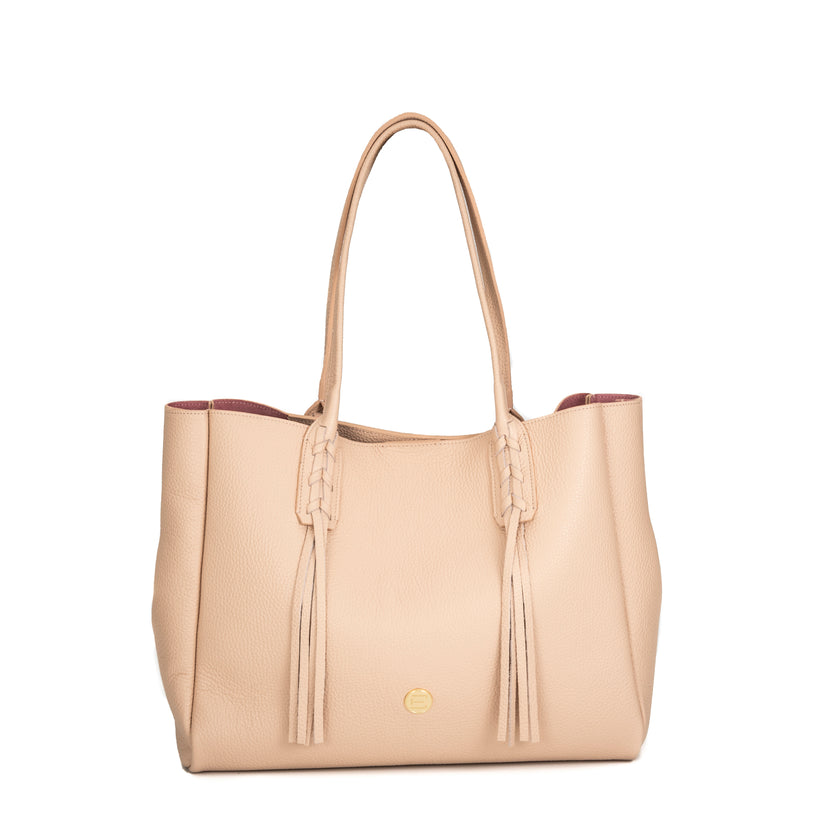 The Ali Tote- Nude Pebble Leather