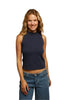 Phoebe Jersey Mock Neck Tank- Navy