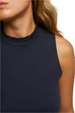Phoebe Jersey Mock Neck Tank- Navy