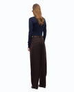 PINKO- Balbino Pants - Barrel Fit Trousers in Beyond the Dark Brown. Available at Edit by Elaine Turner in Houston, TX. Full Model Back View. 