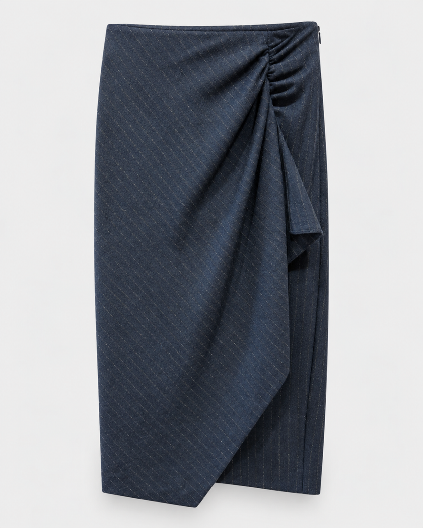 PINKO- Capena Flannel Skirt - Blue/Grey