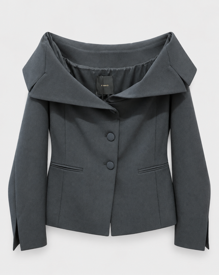 PINKO from Italy.. New Biancale Crepe Jacket in Black available at edit. BY ELAINE TURNER luxury boutique in Houston Texas.