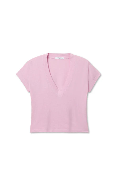 Alanis Recycled Cotton V Neck- Sugar Pink - Edit by Elaine Turner