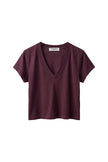 Perfect White Tee- Alanis - Cherry Lacquer. Available at Edit by Elaine Turner in Houston, TX. Flat Lay View. 