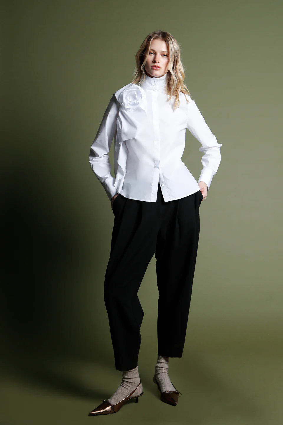 Side Rosette Blouse