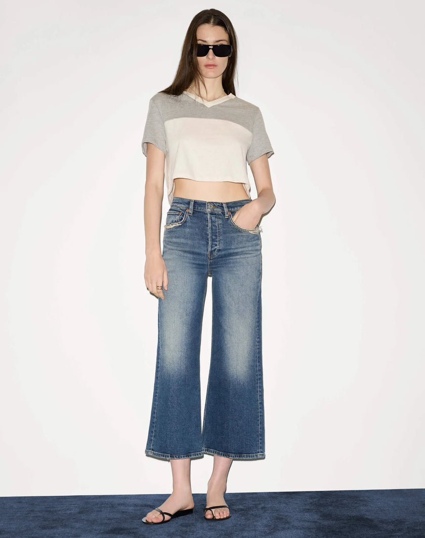 RE/DONE- High Rise Wide Leg Crop- Sonoma Indigo - Edit by Elaine Turner