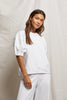Rebecca Puff Sleeve Sweatshirt- White