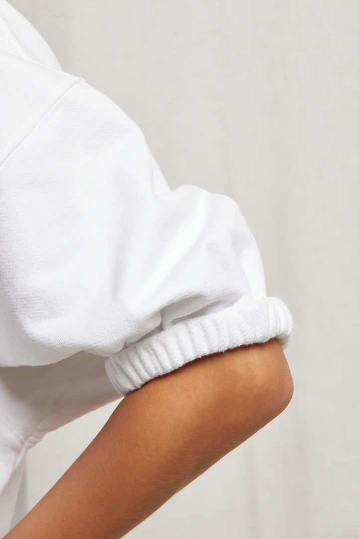 Rebecca Puff Sleeve Sweatshirt- White