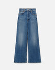 RE/DONE High Rise Wide Leg Crop Mid 70s. Available at Edit by Elaine Turner in Houston, TX. Front View. 