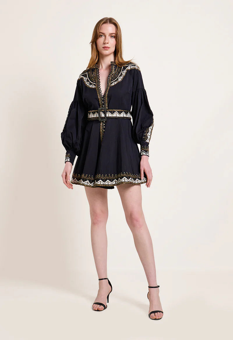 mini renaissance dress Tan Floral Print Satin Mini Dress