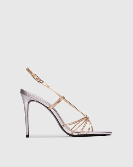 Black Suede Studio- Fern 100- Silver & Gold Metallic Leather