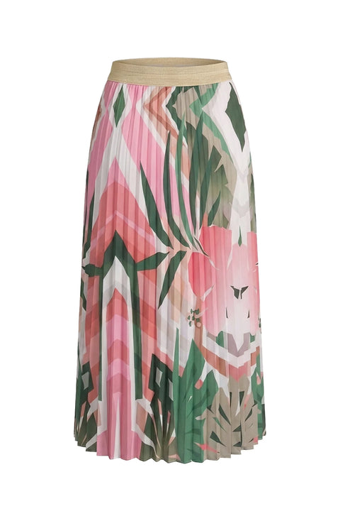 Le Superbe- Geo Tropical Pleated Skirt