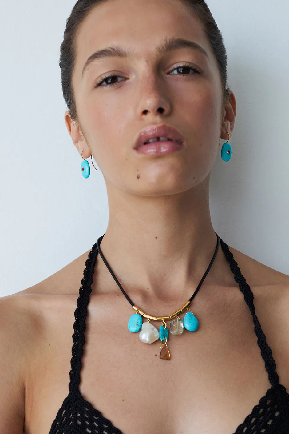 CHAN LUU- Strone Drop Turquoise Earrings - Edit by Elaine Turner