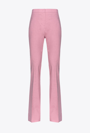 Pink Strech Linen Trousers