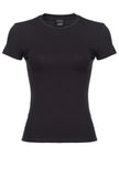 Black Spandex Fitted Tee