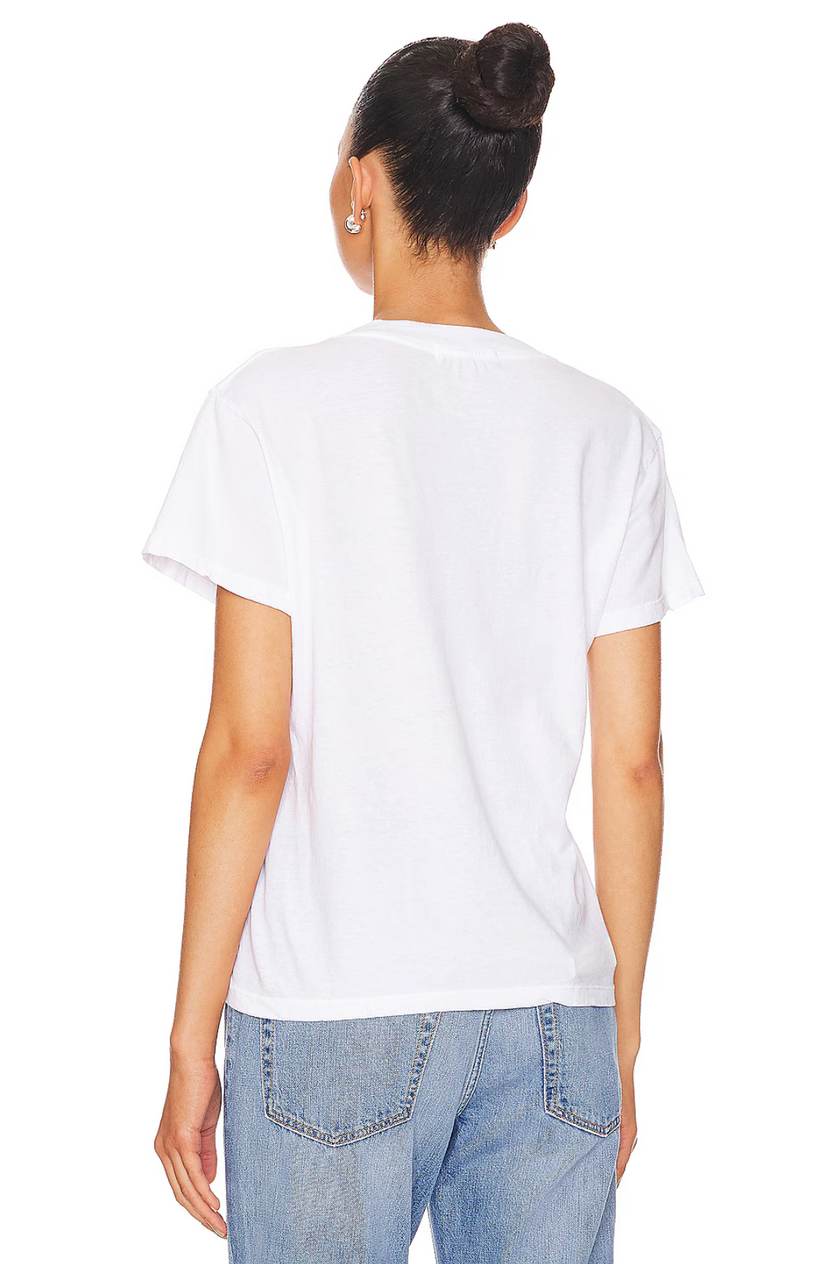 Alanis Recycled Cotton V Neck- White