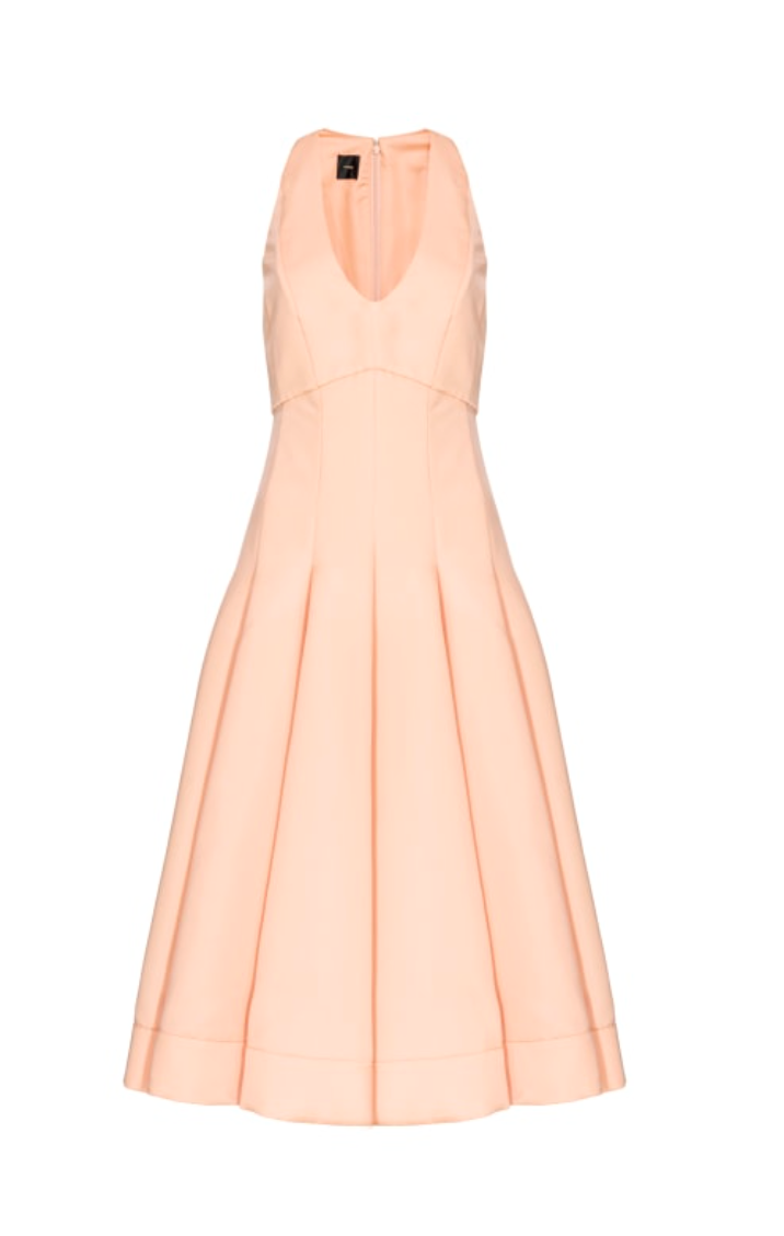 Blush Pleated Midi Dress