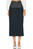 Denim Combo Midi Skirt