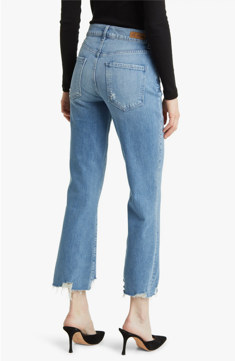 Bella Crop Flare Frayed Hem Jeans- Beach House