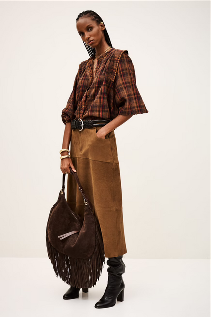Massia Suede Midi Skirt