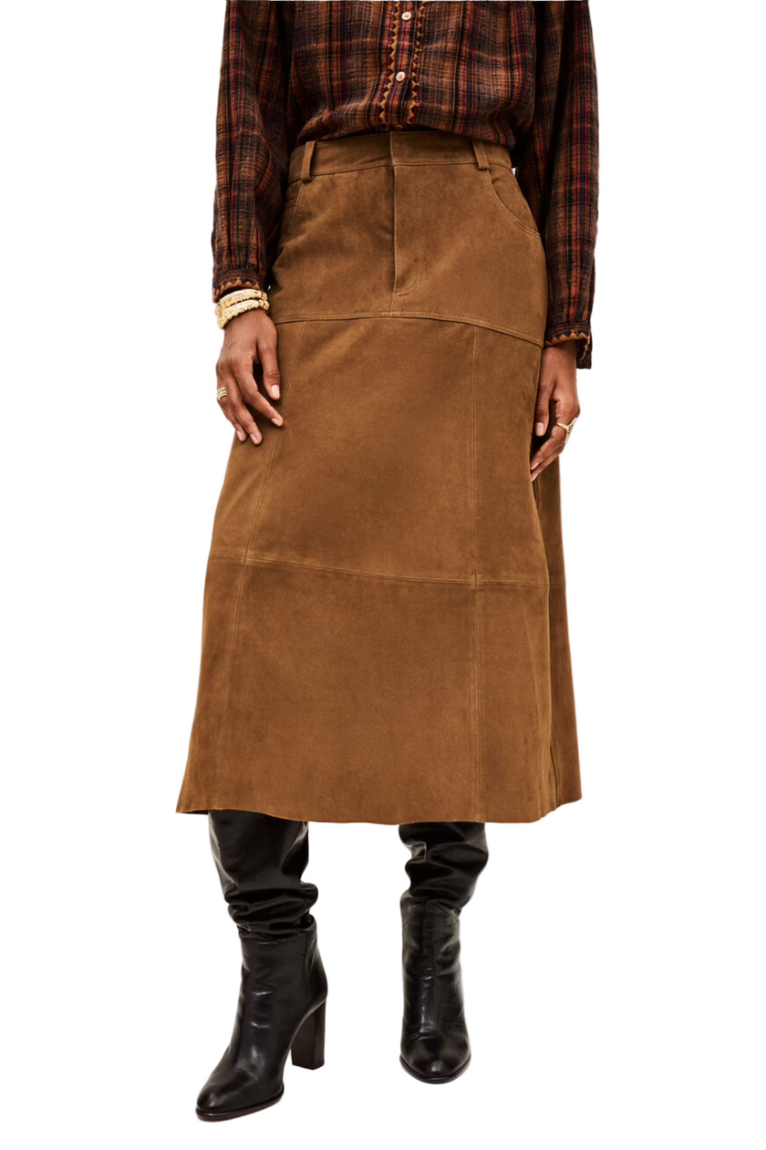 Massia Suede Midi Skirt
