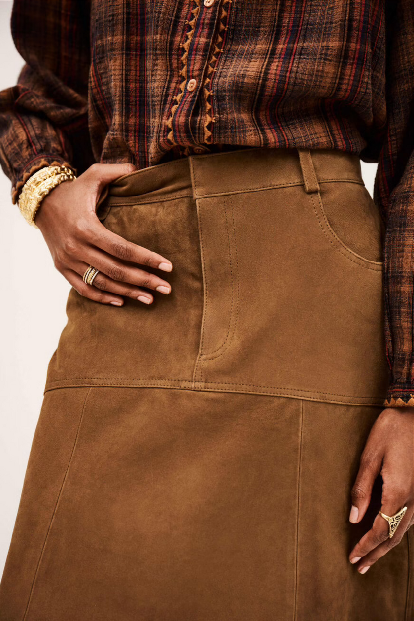 Massia Suede Midi Skirt