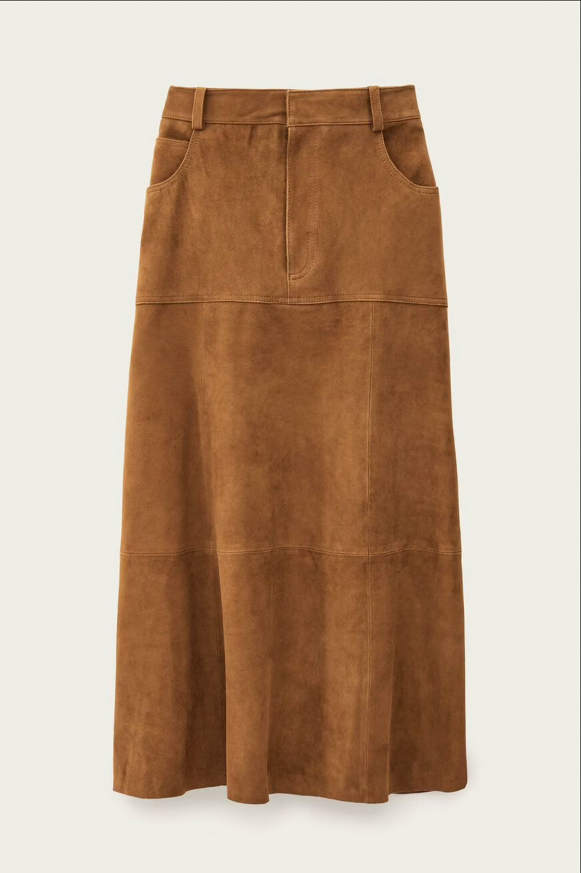 Massia Suede Midi Skirt
