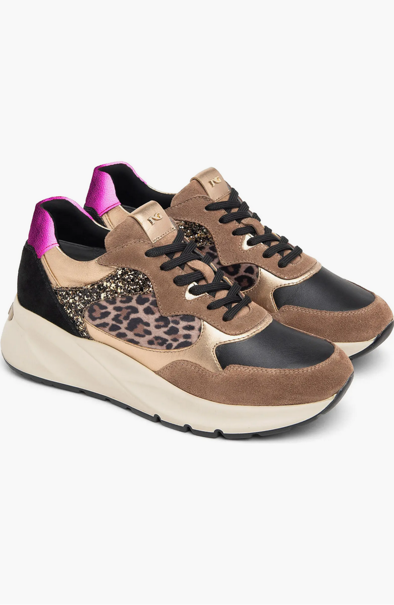Mixed Media Cheetah Sneaker