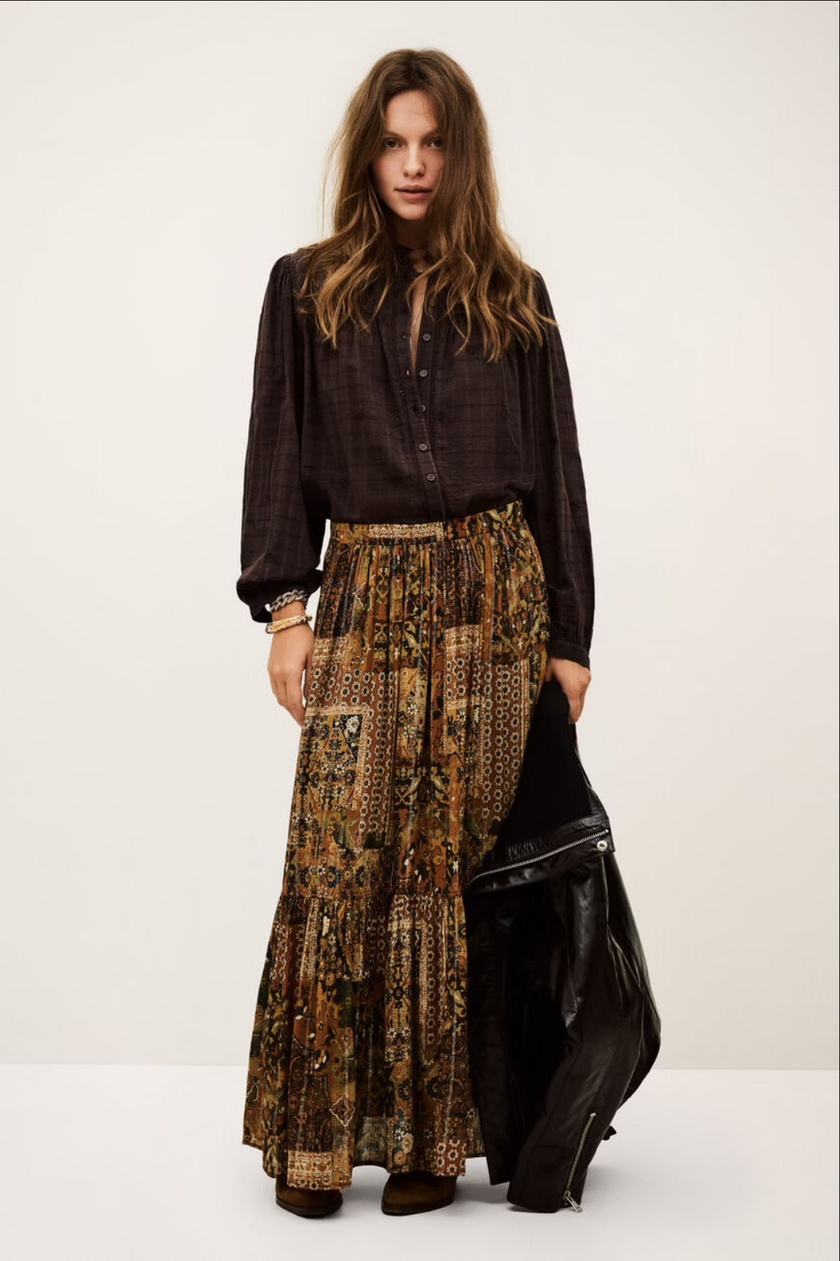 Pisca Long Printed Skirt