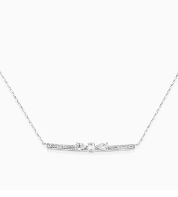 Caye Joillier Dizzy Slide Necklace-White Gold - Edit by Elaine Turner