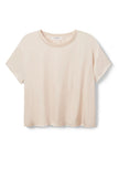 Delphine Satin Crew Neck Tee- Sugar